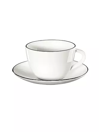 ASA SELECTION | Kaffeetasse mit Untertasse "à table ligne noir" 210ml | 